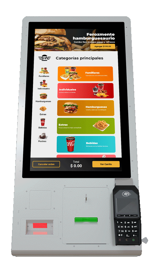 Ideales para el pago de accesos a eventos y conciertos, así como para la venta de ropa y otros artículos, con opciones de pago en kiosco y lectores de códigos de barras