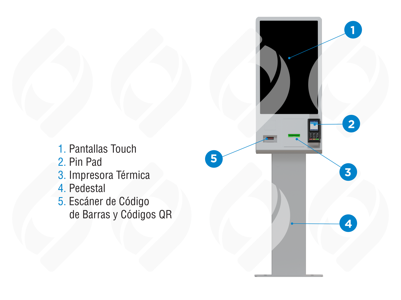 Soluciones de punto de venta con pantallas digitales de alta resolución y software de kiosco a medida
