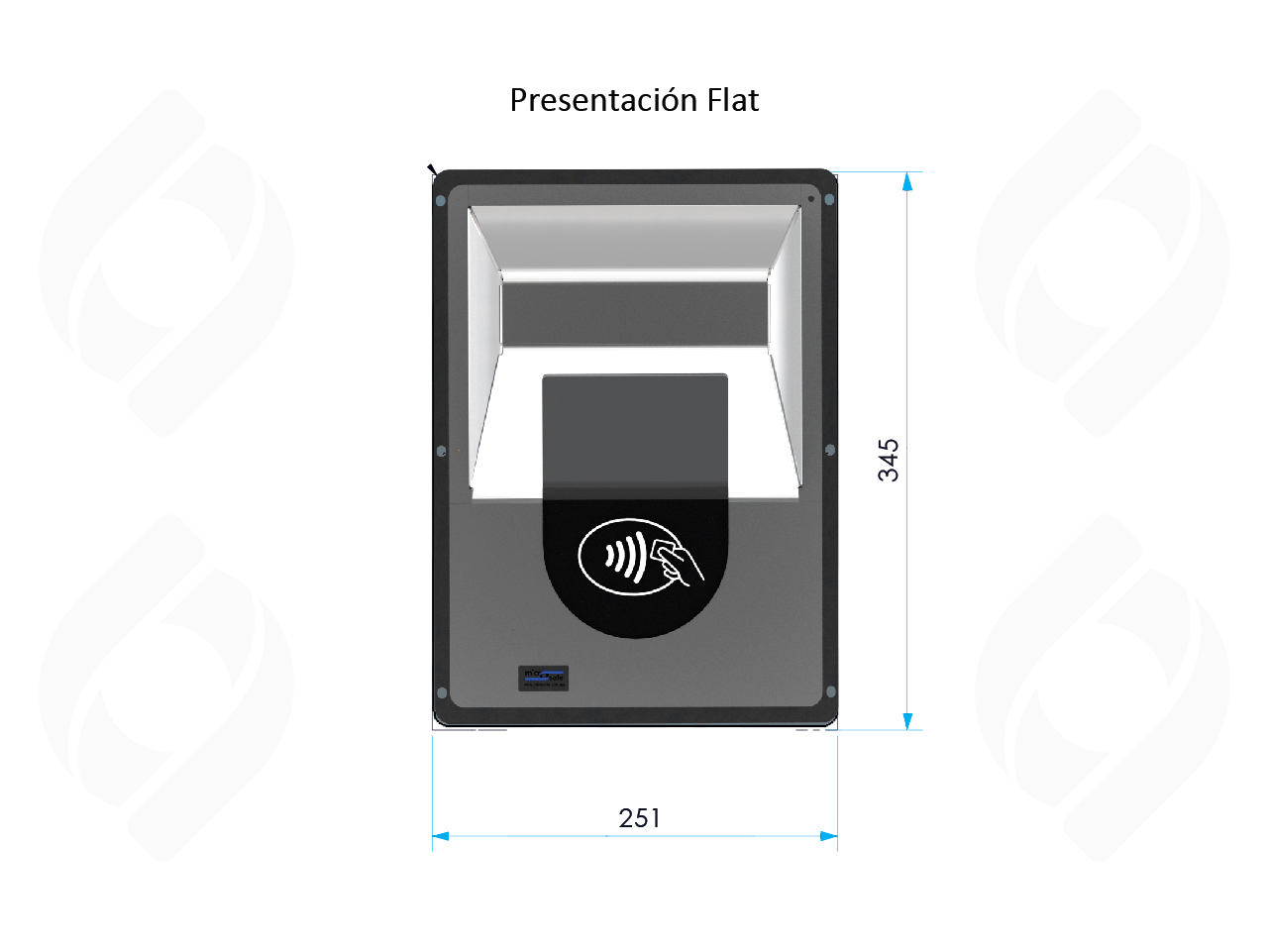 Dimensiones del Validador versión flat vista superior