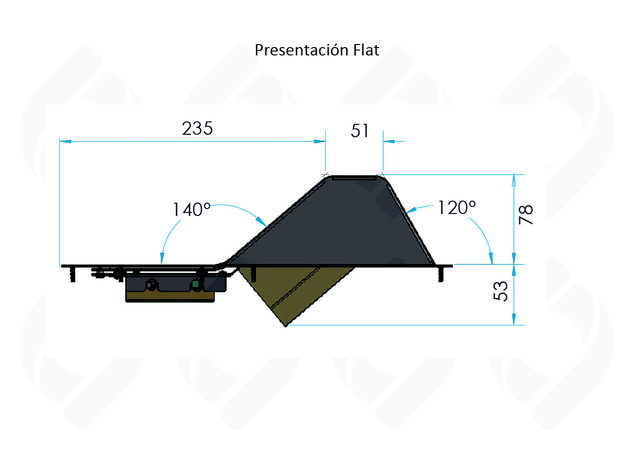 Dimensiones del Validador versión flat vista superior